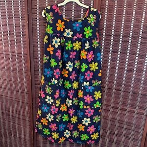 80's Castle Harbor Daisy Floral Sleeveless Housedress Dress